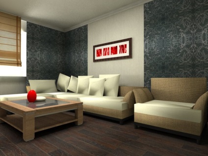 Etaj într-o cameră întunecată de design interior de cameră și foto (camera de zi) Etaj într-un design interior camera camera intunecata si fotografie