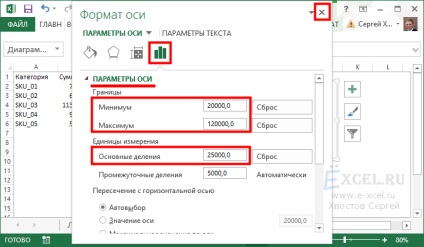 Construirea cu o diagramă decalaj (click pe butonul Închidere) Schema de construcție cu ruptură