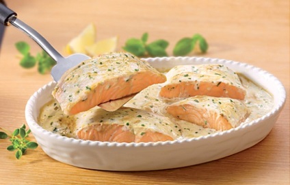 Retete de somon în smântână, secrete selectarea ingredientelor și adăugarea (grame file de somon) Rețete de somon în smântână, secrete selectarea ingredientelor și adăugarea