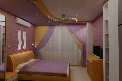 tapet violet în interiorul dormitor și alte camere de care culoare se va potrivi cu perdele, video și foto (tapet violet, în interior au perdele potrivesc) tapet violet în interiorul dormitor și alte camere de care culoare se va potrivi cu perdele, video și fotografii