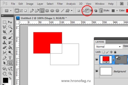 Adăugați, scade, se intersectează, și Photoshop excludă (excludă) Adăugați, scade, se intersectează, și în Photoshop excludă
