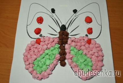 Aplicarea răsucită șervet „Butterfly“ (fluture) Aplicarea șervețel răsucite „fluture“