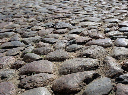 drum pietruit (pietre sortare rău) cobblestones