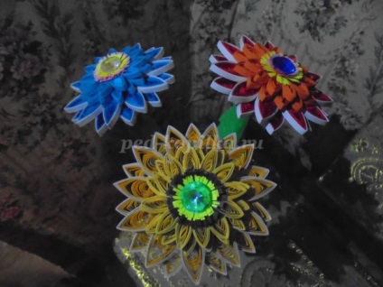 Florile gerbera în Kvilling art (quilling) Flori Gerbera în tehnici Quilling