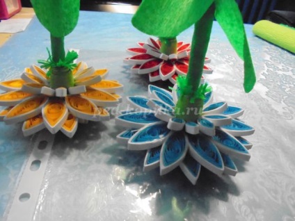 Flori gerbera Kvilling in arta (forma lobului 15mm) Flori Gerbera în tehnici Quilling