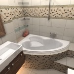 Baie de design 2 metri pătrați de gresie frumoase de design interior, panouri de PVC din brezhnevki