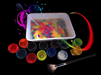 Ebru - desen pe clasa de master de apă (ebru) Ebru - desen pe clasa de master de apă