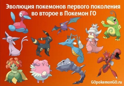 Evoluția primei generații de Pokemon Pokemon în al doilea st (Pokemon) Evoluția prima generație de Pokemon Pokemon doilea în mii