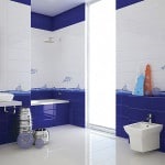 Design albastru baie, gresie foto (proiectare) baie de design albastru, gresie foto