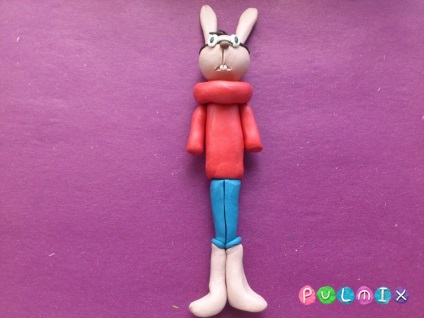plastilină iepure orb stadiilor Pooh (iepure mucegai argilă Pooh) plastilină iepure orb etape Pooh
