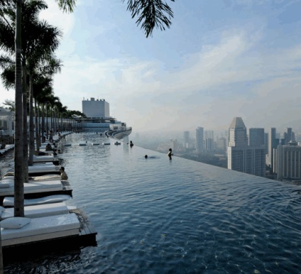 Nisipurile Marina Bay - o piscină pe acoperiș în Singapore (10 poze)