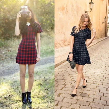 stiluri de modă de rochii într-o cușcă pentru 2017 (cu fotografii) (2017) stiluri de modă de rochii într-o cușcă pentru 2017 (cu fotografii)