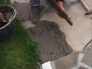 Flagstone pavaj pe bază de beton (pavaj) pavaje de calcar pe o bază de beton