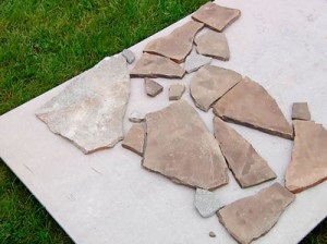 pavarea flagstone pe baza de beton (dală) pavaje de calcar pe o bază de beton