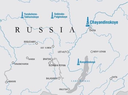 câmp condensat de țiței și gaze Chayandinskoe (câmp) câmp de petrol și gaz condensat Chayandinskoe