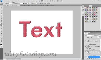 Eticheta volumetrica (eticheta de volum în Photoshop) litere volumetrice