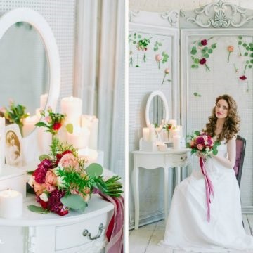 camera pentru a face o sesiune foto a miresei - ateliere de decor (înregistrare) A face loc pentru o sesiune foto a miresei - ateliere de decor