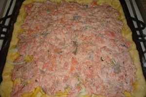 Tort cu somon roz (placinta somon roz) Tort cu somon roz