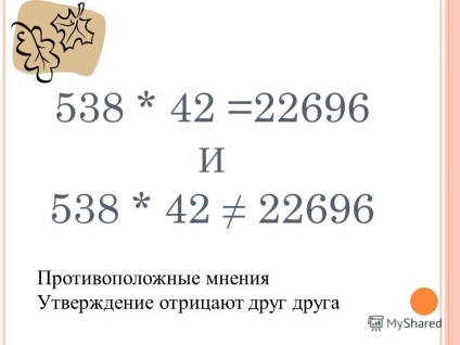 Prezentare privind negarea p onyatie (prezentare) Prezentarea la p onyatie negare