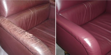 Mobilier din piele de reparații cu propriile sale mâini (îndepărtarea lichidului de acetonă lac de unghii) Mobilier din piele de reparare cu mâinile lor