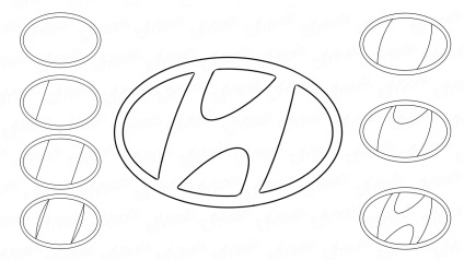 Figura hyundai emblema creion (hyundai) Figura hyundai emblemei în creion