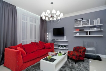 camera de zi Veșnic la modă în nuanțe de roșu (camera de zi, în culorile roșu, living roșu; interior camera de desen roșu) camera de zi Veșnic la modă în culorile roșu