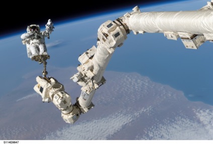 astronautul spacewalk ochii lui, și știința vieții (spațiu) astronautul spacewalk ochii lui, știință și viață