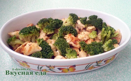 Baked broccoli și pui - pui cu legume - alimente delicioase (delicioase) Broccoli la cuptor si pui - pui cu legume - alimente delicioase