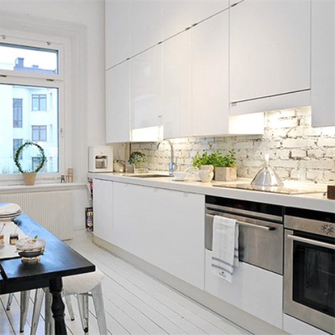 74 bucătărie elegantă, cu pereți de cărămidă, realizate manual pro (mobilier și interior) 74 bucătărie elegantă, cu pereți din cărămidă, realizate manual pro