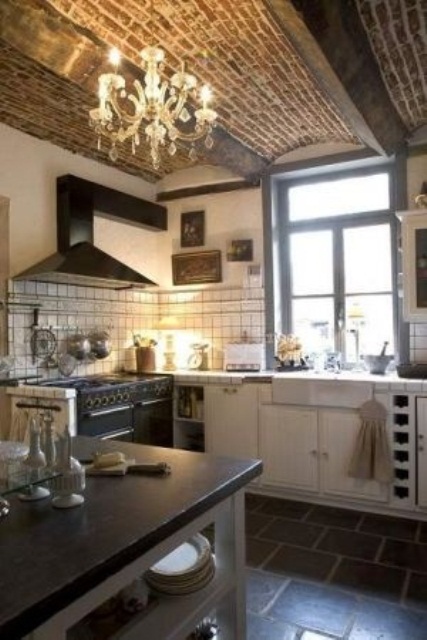 74 bucătărie elegantă, cu pereți de cărămidă, realizate manual pro (mobilier și interior) 74 bucătărie elegantă, cu pereți din cărămidă, realizate manual pro