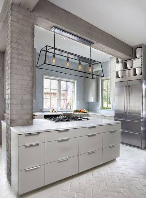 74 bucătărie elegantă, cu pereți de cărămidă, realizate manual pro (mobilier și interior) 74 bucătărie elegantă, cu pereți din cărămidă, realizate manual pro