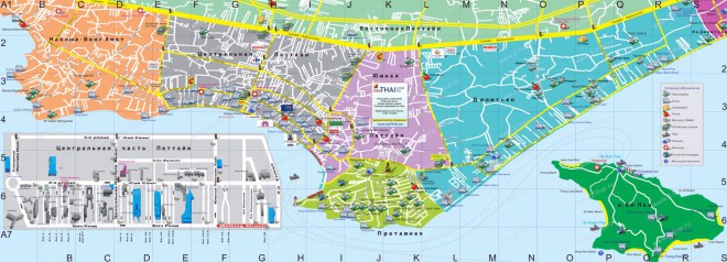 În cazul în care este Pattaya pe o hartă, harta turistică (Map) În cazul în care este Pattaya pe o hartă, harta turistică