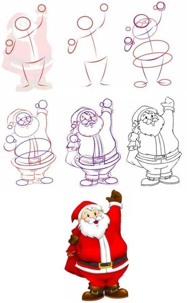 Cum de a desena Mos Craciun sau Mos Craciun (Claus) Cum să atragă Moș Crăciun sau Moș Crăciun