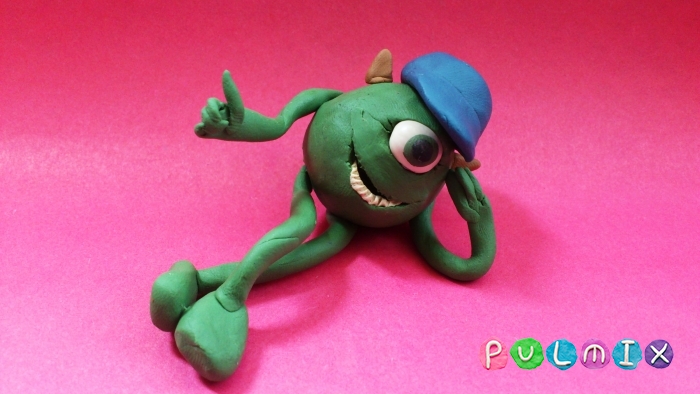 După cum Mike Wazowski sculpta din plastilină în etape (Print Datorită excelent) Ca Jersey orb etape vazovskaya plastilină