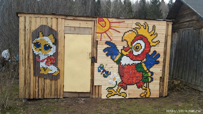 Mozaică din capace de plastic (bloguri) Mozaică din capace din plastic
