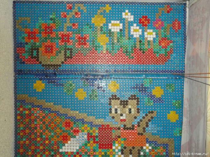 Mozaică din capace de plastic (bloguri) Mozaică din capace din plastic