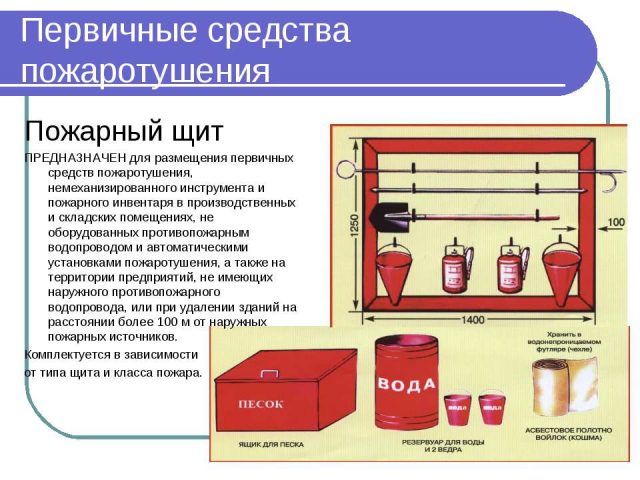 Mijloace de stingere a incendiilor Primară înseamnă cum să păstreze și unde să plaseze