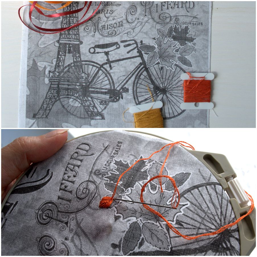 Coase-string sac cu un sac de imprimare textil „Toamna la Paris“ - târg de meșteșugari - manual, (o clasă de master în sac) Coase-string sac cu un sac de imprimare textil „Toamna la Paris“ - târg de meșteșugari - realizate manual,