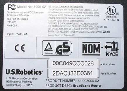 Noi router robotică în bandă largă, modelul 8000-02