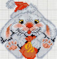 Iepurii și iepuri, broderie liberă schemă încrucișată (cross-țoale) Iepurii și iepuri, schema de cruciulițe liberă