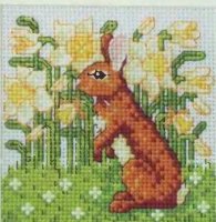 Iepurii și iepuri, schemă broderie liberă a crucii (schema de broderie) Iepurii și iepuri, schema de cruciulițe liberă