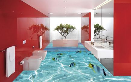 10 exemple originale baie interior cu realiste 3d desene pe podea (camere) 10 exemple originale interior baie cu realiste 3d desene pe podea