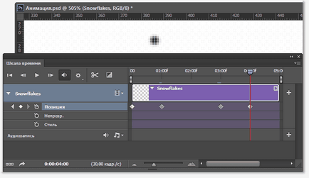 animație zăpadă în Photoshop (marcator keyframe) animație de zăpadă în Photoshop