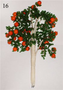 Orange Tree din margele in ateliere de formare (margele din lemn portocalii) Orange Tree din margele în ateliere de formare
