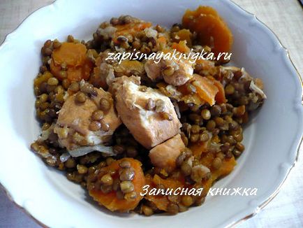 pui de linte (linte de pui în multivarka) Linte cu carne de pui