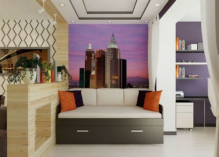 design interior Studio cu o nișă cu un pat (proiectare) design interior Studio cu o nișă cu un pat