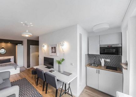 design interior Studio cu o nișă cu un pat (apartament) design interior Studio cu o nișă cu un pat
