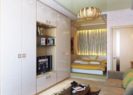 design interior Studio cu o nișă cu un pat (apartament) design interior Studio cu o nișă cu un pat