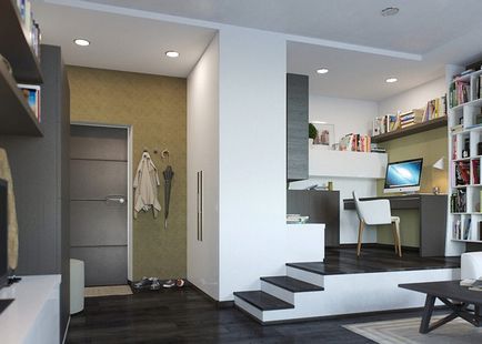 design interior Studio cu o nișă cu un pat (proiectare) design interior Studio cu o nișă cu un pat