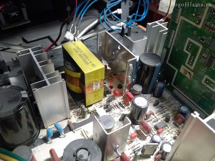 Imaginea TV este întinsă pe orizontală (aceasta este transformatorului) Imaginea TV este întinsă pe orizontală